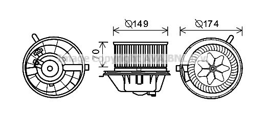 AVA QUALITY COOLING Elektrimootor,salongiventilaator VW8342